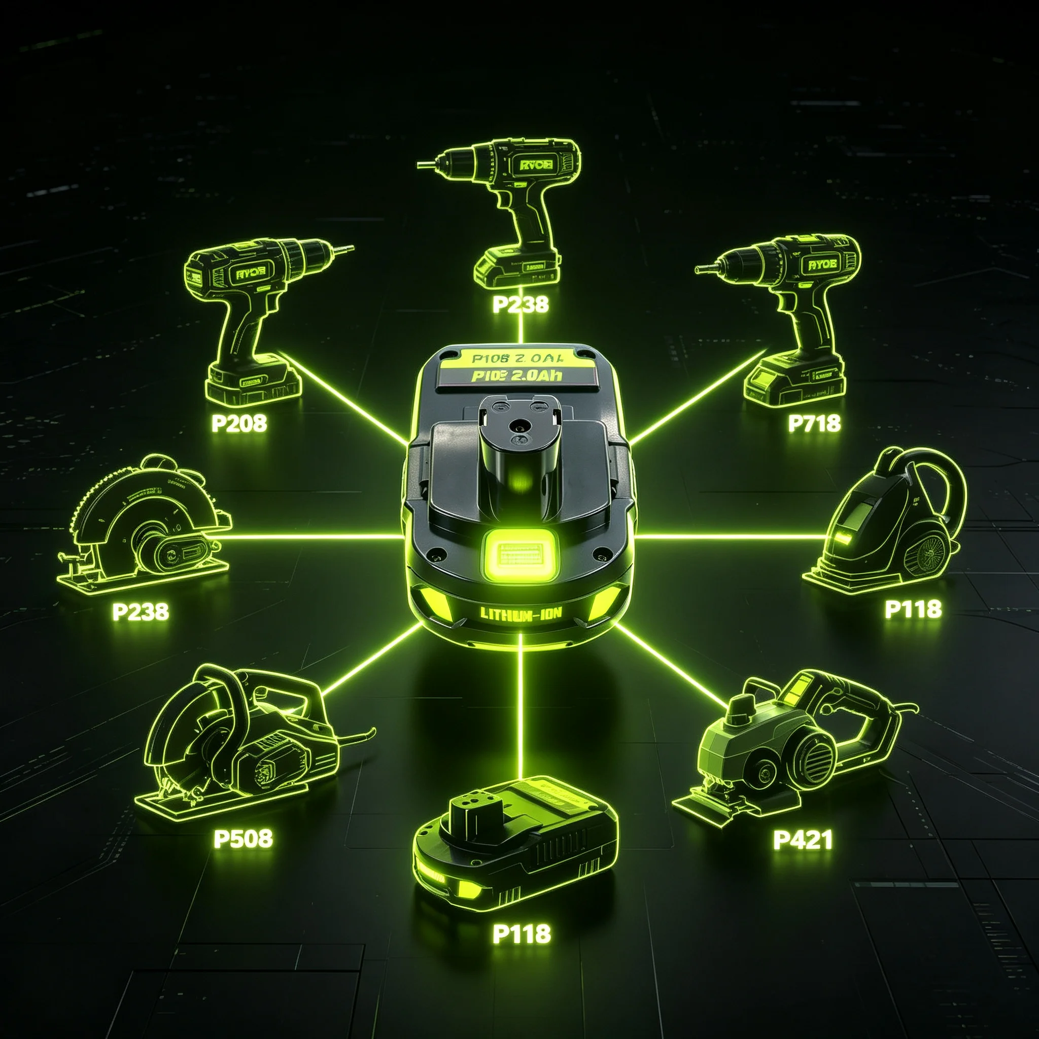 Фото Новая сменная батарея RYOBI P108 18V 2.0Ah для серии, совместима с P203 P204 P210 RB18L50 RB18L20, литий-ионная, высокой емкости. №2