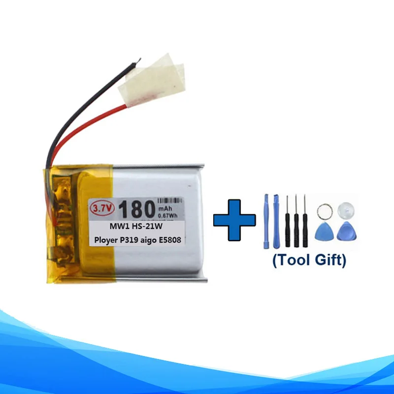 Инструменты в подарок + оригинальные заменяет 180 мАч 402025 Аккумулятор для Sony MW1 для Nokia HS-21W Aigo E5808 Ployer P319 MP3 MP4 аккумулятор