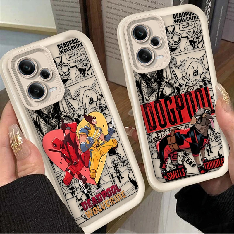 Мягкий чехол из ТПУ с изображением Росомаха и Дэдпула Marvel для Xiaomi Redmi Note 13 12 11 Pro Plus
