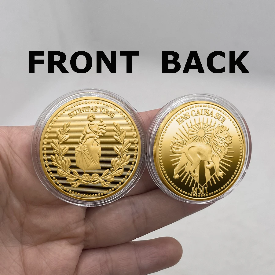 

Beautiful Fine Quality Gold or Silver Plated Coin Liberty and lion Coin for Collection