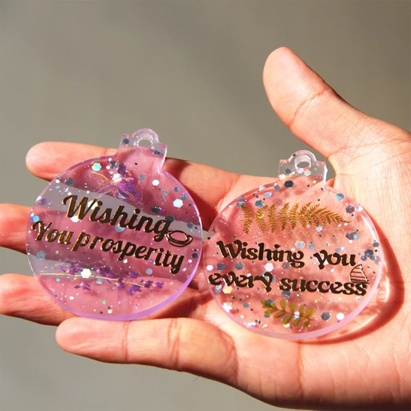 

Y51E 4Pcs Christmas Ball Pendant UV Epoxy Resin Molds Handmade Keychain Silicone Mold