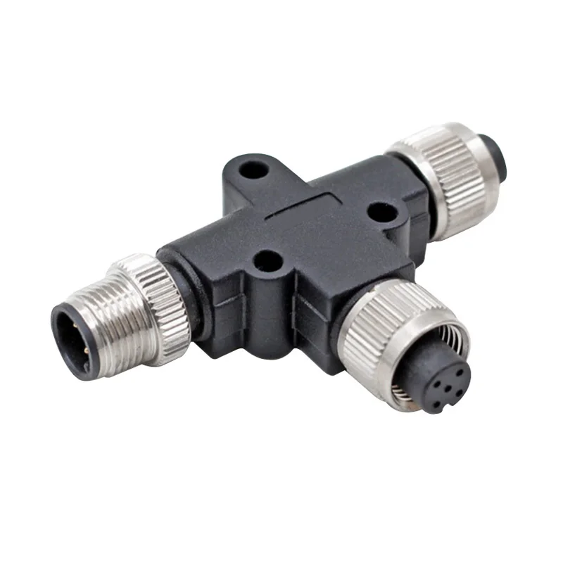 

M12 Sensor Connector Waterproof Three-way Pipe Conversion Plug Male Female 4pin 5pin 8pin