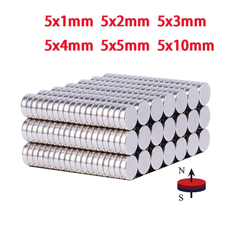 50/100PCS Mini Small N35 Round Magnet 5x1 5x2 5x3 5x4 5x5 5x10 mm Neodymium Magnet Permanent NdFeB Super Strong Powerful Magnets