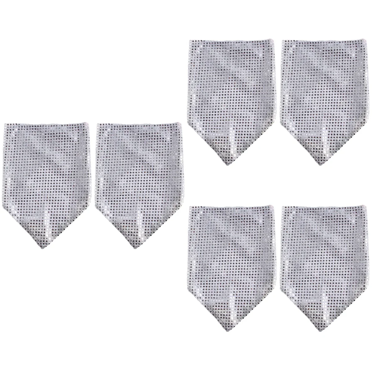 

6 pcs Shiny Sequin Design Pet Saliva Towel Dog Bandana Puppy Saliva Towel