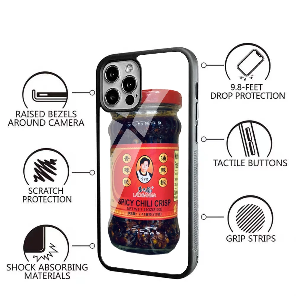 Чехол для телефона с соусом чили L-Lao Gan M-Ma IPhone 15 14 13 Pro Max 11 12 Mini Alex чехол