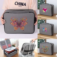 large capacity document storage bag certificate organizer case passport travel briefcase butterfly series business file folder