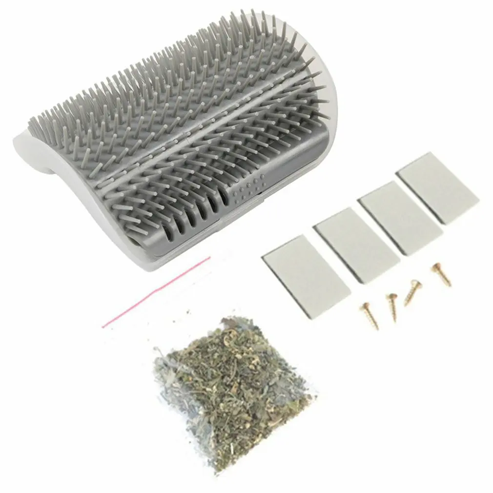 

Pet Products For Cats Brush Corner Cat Massage Self Groomer Comb Brush With Catnip Cat rubs the face with a tickling comb