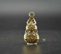 chinese pure brass carved auspicious gourd cucurbit exquisite small pendant statues
