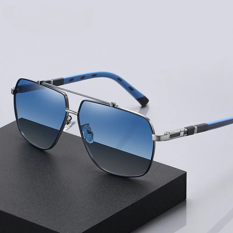 

Очки мужские солнцезащитные поляризационные, квадратные модные солнечные очки с пружинными петлями, для вождения и путешествий, с линзами UV400