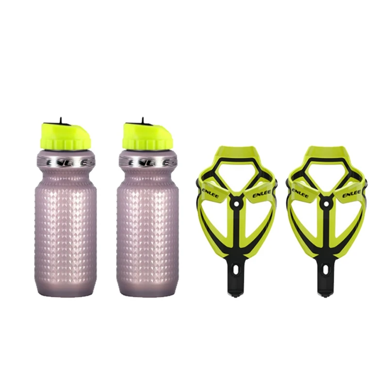 

ENLEE Bike Bottle Holder With Bike Bottle 650Ml Leak Proof Bicycle Squeeze Bottle Lightweight Bottle Cages For MTB Road Bikes