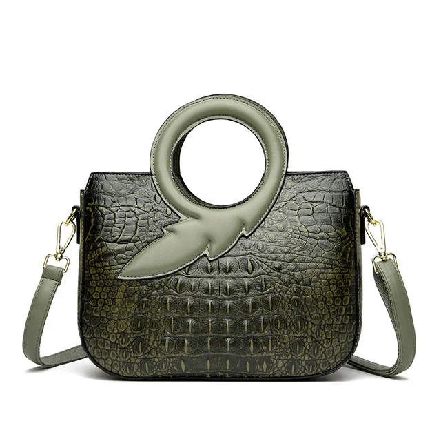 

Роскошная дизайнерская Высококачественная кожаная женская сумка, модная новая женская сумка-мессенджер через плечо с крокодиловым узором, Bolsos De Mujer