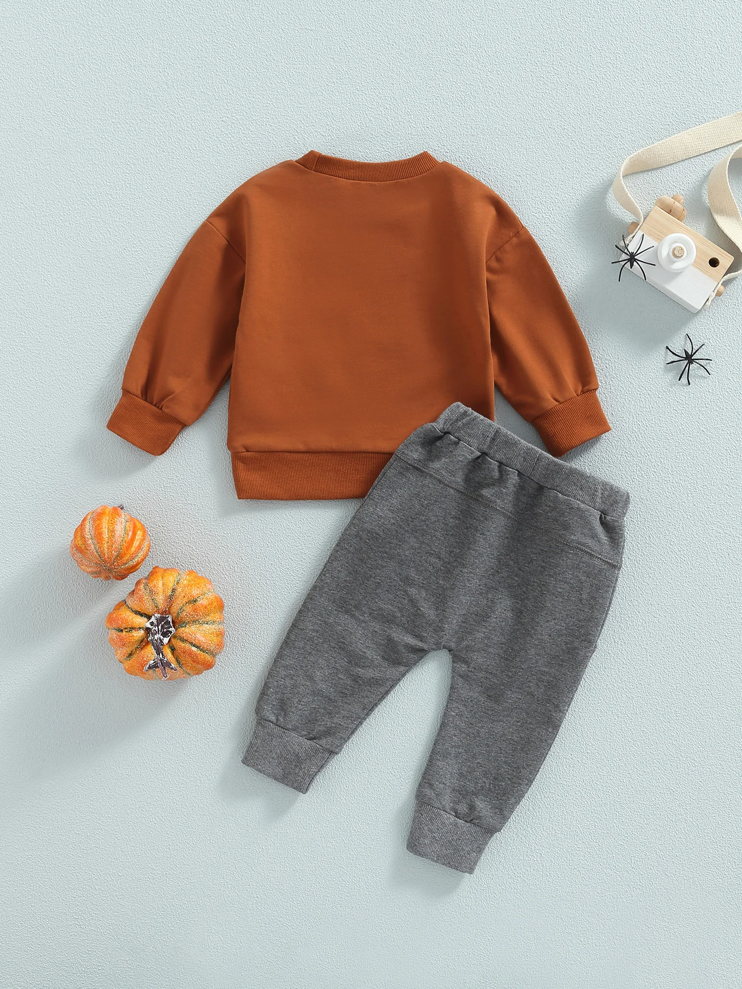 

Baby Boy Halloween Costume Set Long Sleeve Pumpkin Sweatshirt with Pants 2Pcs Fall Winter Outfit for Infants and Toddlers