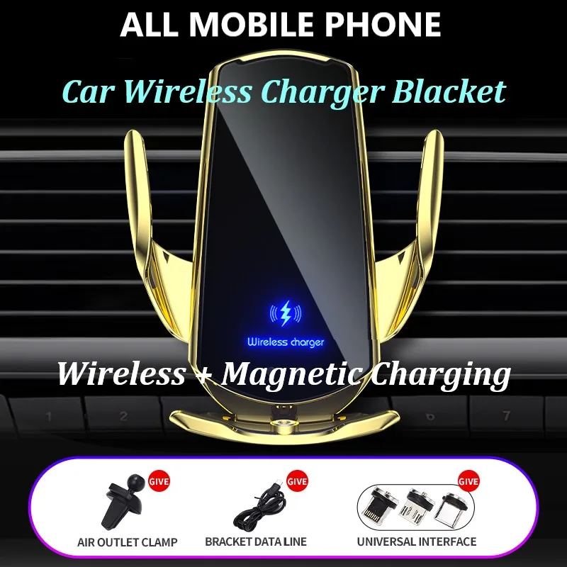 

WIECOOCE Car Magnetic Wireless Chargers Infrared Induction Automatic Universal Phone Holder iPhone Charger QI Fast Charger