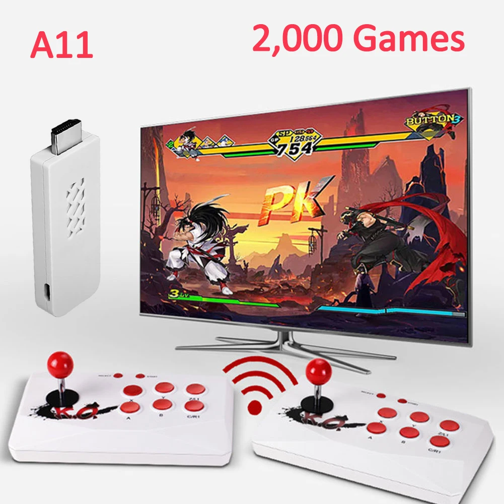 

Игровая консоль A11 с двойным джойстиком, подарок для детей на день рождения, для игр NES/MD/GBA/MAME, 2000 + игр