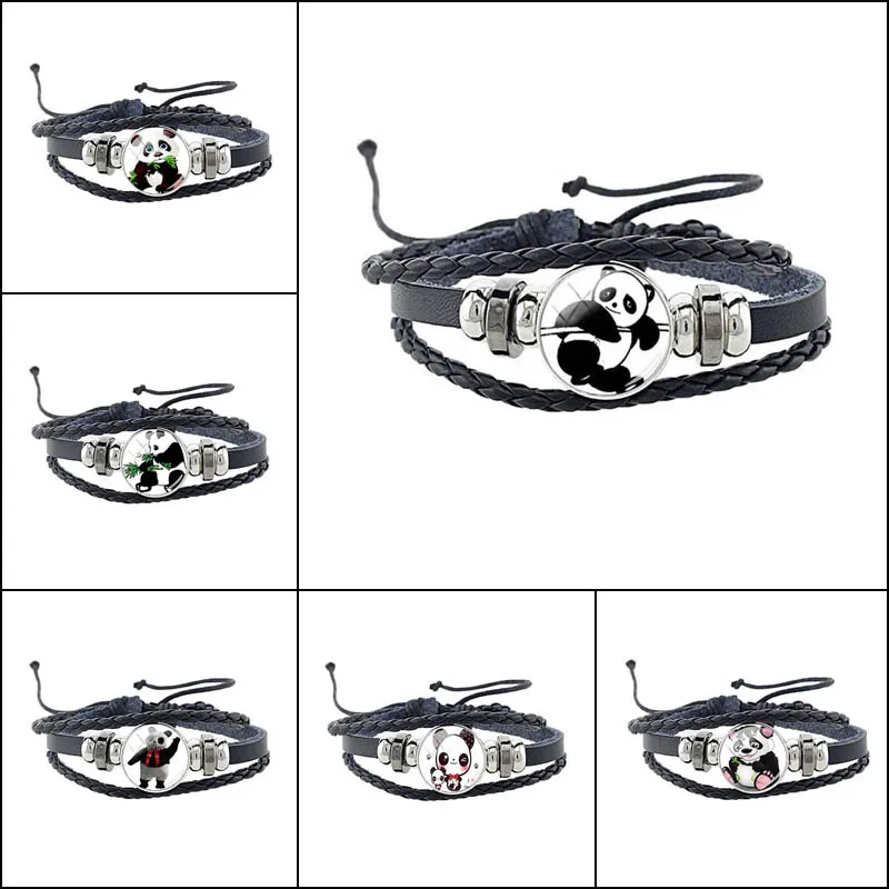 

New Classic Animal Panda Bracelet Personality Cute Panda Art Crystal Photo Jewelry Bracelet Men's Ladies Jewelry Birthday Gift