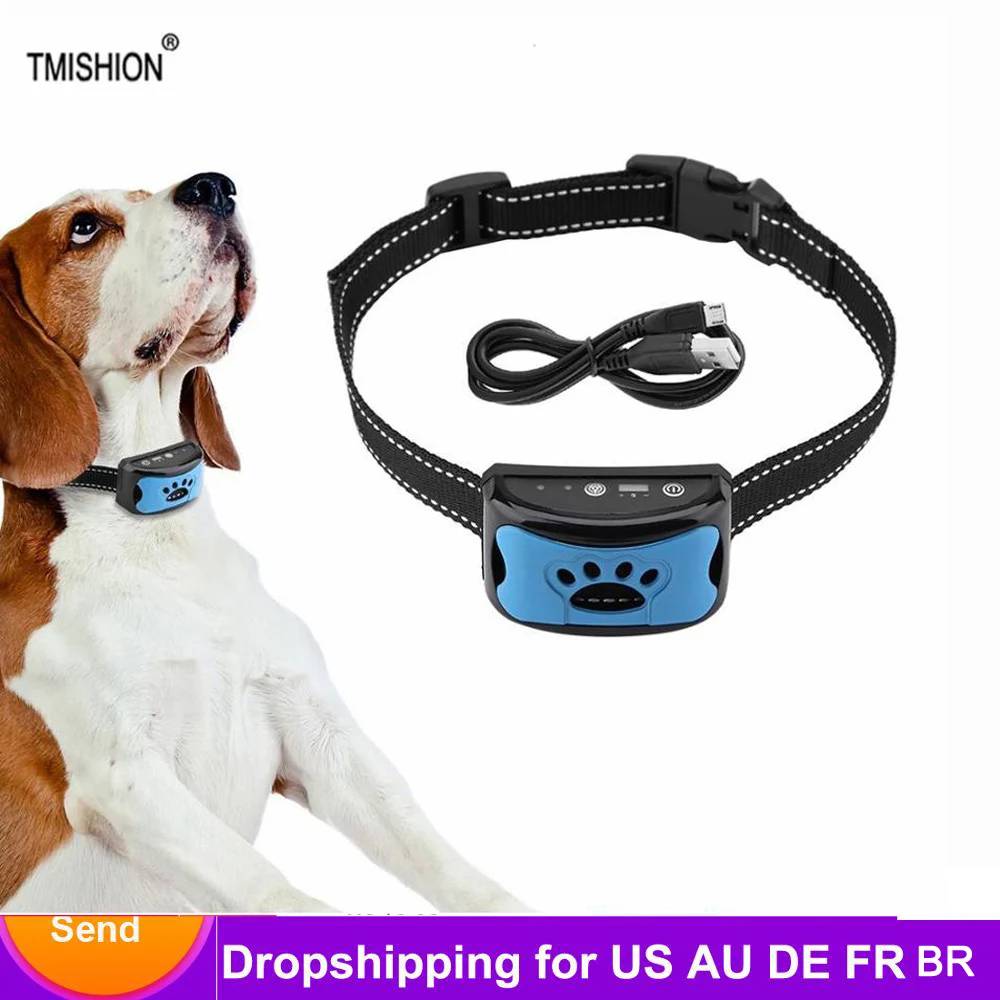 

Pet Dog Anti Barking Device USB Electric Dogs Training Collar Dog Stop Barking Vibration Anti Bark Collar Dropshipping
