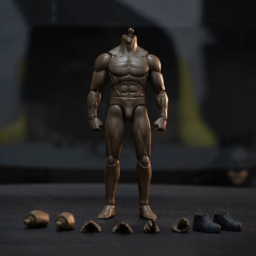 

In Stock VTOYS X BMS VSD0031 1/12 Scale Male Zero Black Skin Joint Super Flexible Body 6'' Man Muscle Action Figure for 1:6 Head