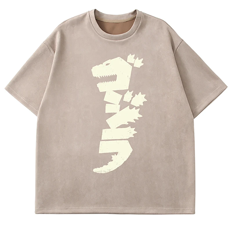

Футболка мужская оверсайз Винтажная с забавным принтом, мешковатая модная уличная одежда в Корейском стиле, замшевые Топы с коротким рукавом, одежда, 5XL, на лето
