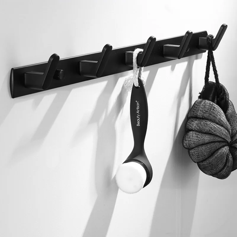 Крючок для одежды алюминиевый черный белый золотой с 5 крючками | Строительство и