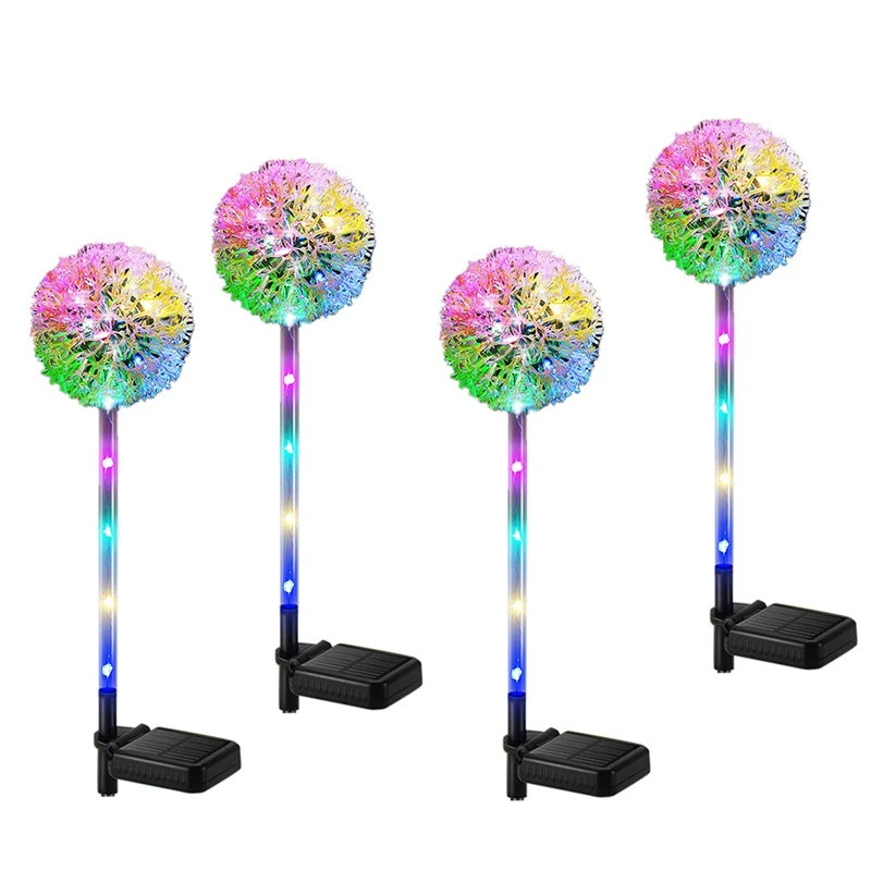

4 Packs Solar Lights For Outdoor,Garden Decoration Dandelion With Colour Changing LED,Waterproof Yard Solar Flower Lamp