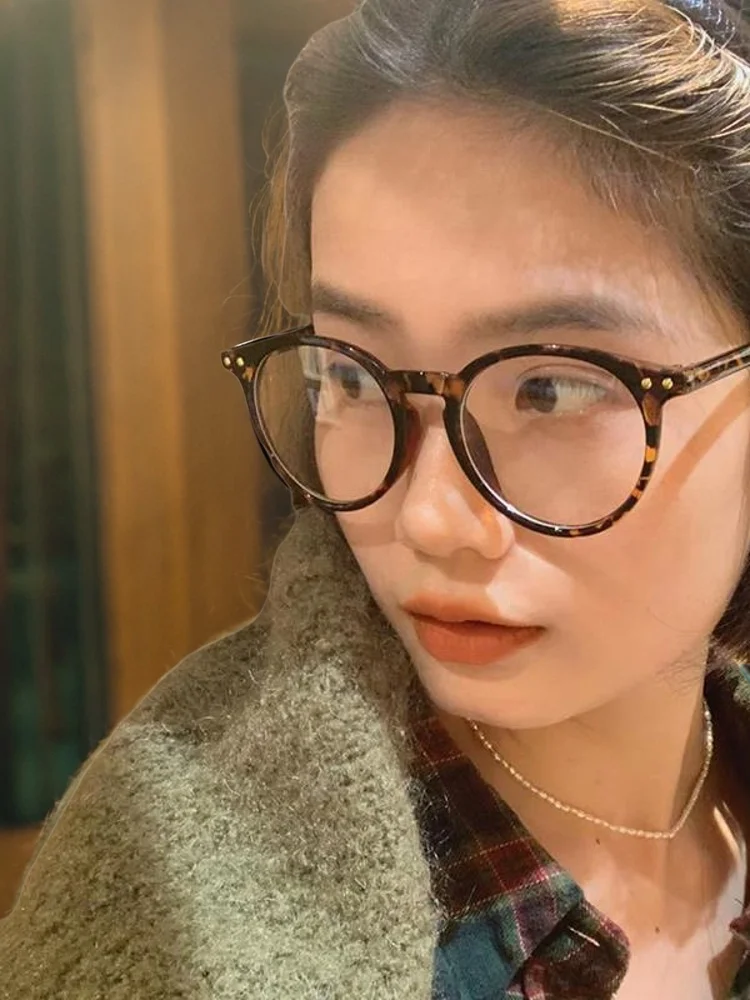 Южная Корея высокая роскошь [женская мода Sle] Ретро большая оправа с леопардовым