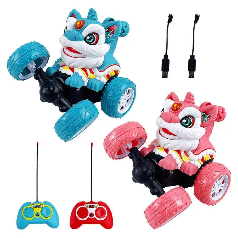 

Машинка с дистанционным управлением для детей, танцевальный дизайн лев, скалолазание, прыжки, вращающийся Радиоуправляемый автомобиль, игрушка с переворачиванием на 360 градусов и подарками