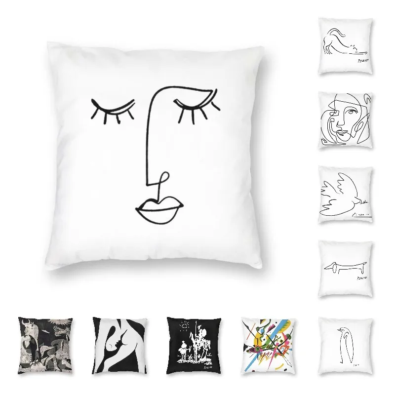 

Pablo Picasso Luxury Cushion Cover Car Polyester Pillowcase Single Row Face Art Pillowcase Sofa