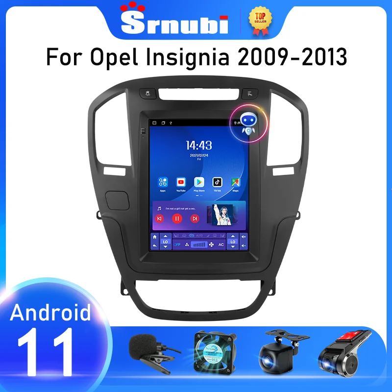 Srnubi Android 11 Автомагнитола для Buick Regal Opel Insignia 2009 2010 2011 - 2013 Аудио мультимедийный