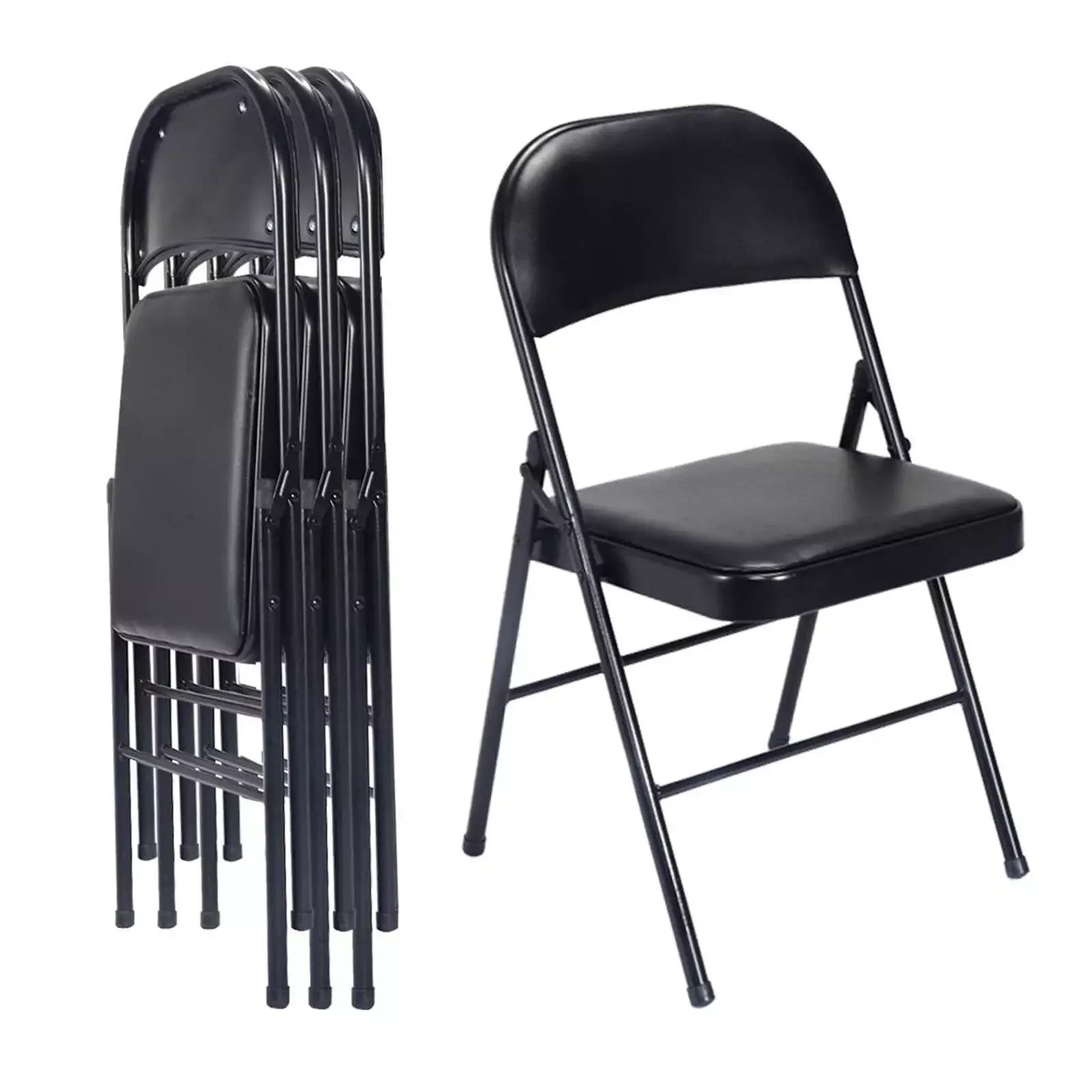 

Vinyl Folding Chair (4 Pack), Black