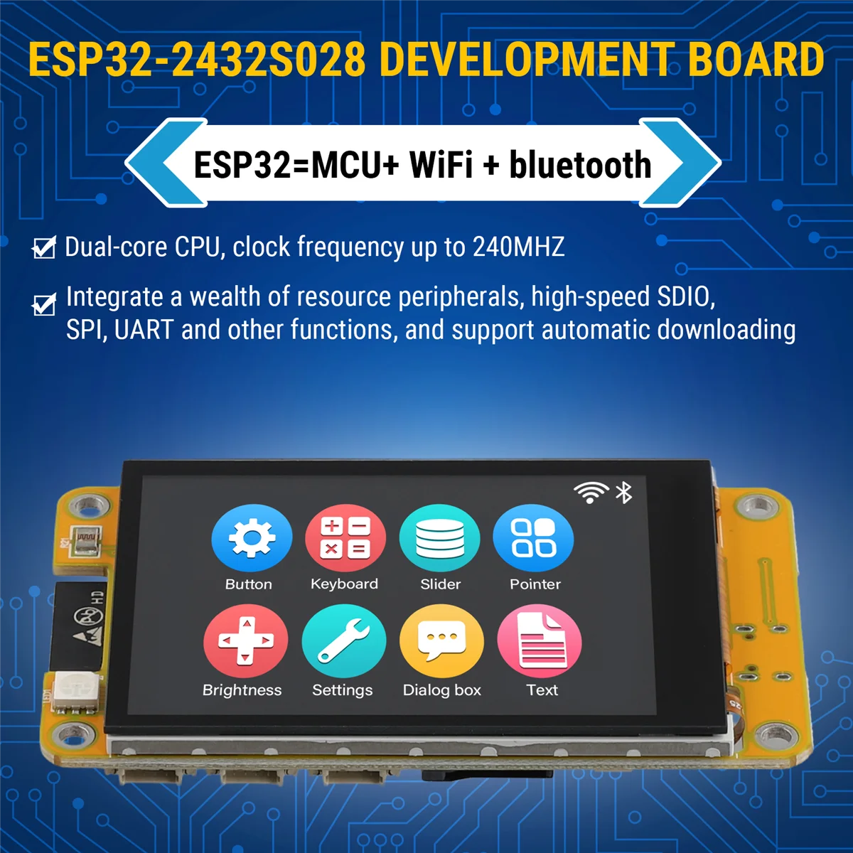 IPS емкостный сенсорный модуль ESP32 макетная плата 2 8 дюймовый экран Wifi Bluetooth умный