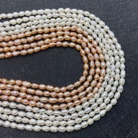 100 natural freshwater pearl beads grade a with thread rice shape pearls for jewelry making diy necklace bracelet accessories