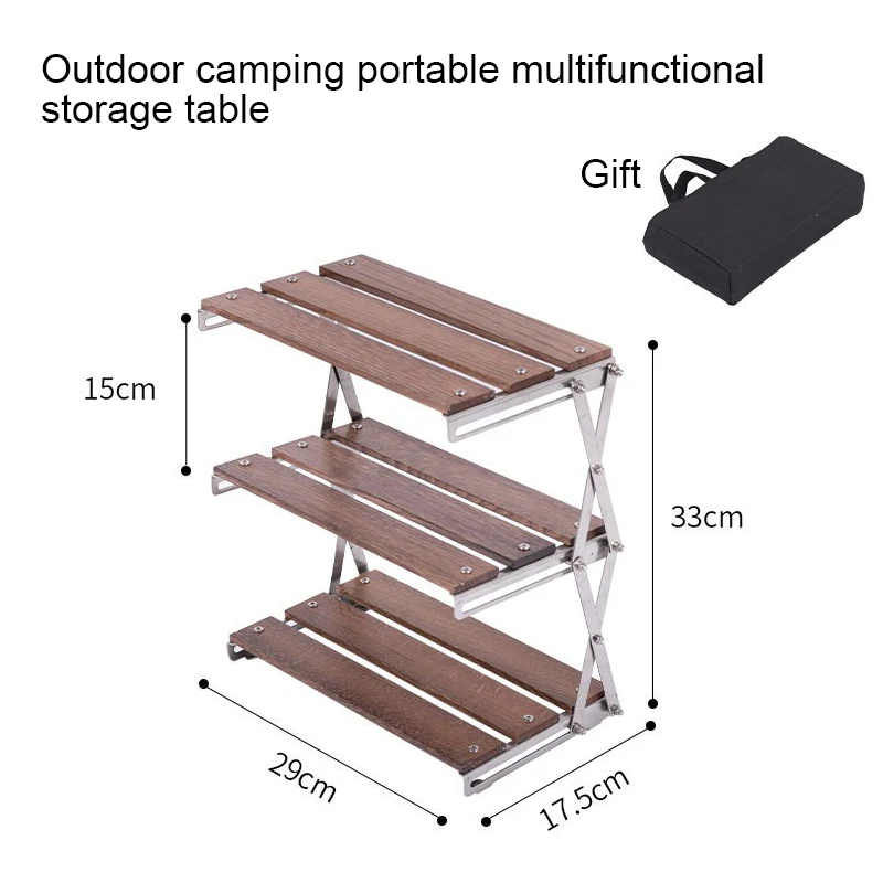 

Outdoor Folding Stainless Steel Camping Folding Table Mini Portable Storage Rack Multifunctional Portable Home Picnic Table