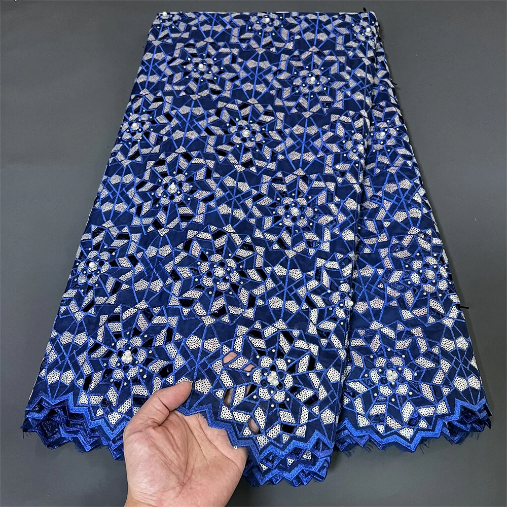 Африканская кружевная ткань Fashion2023 высокого качества из нигерийского тюля, вышивка из органзы, ткань для выпускного вечера, свадебное платье с блестками, 5 ярдов