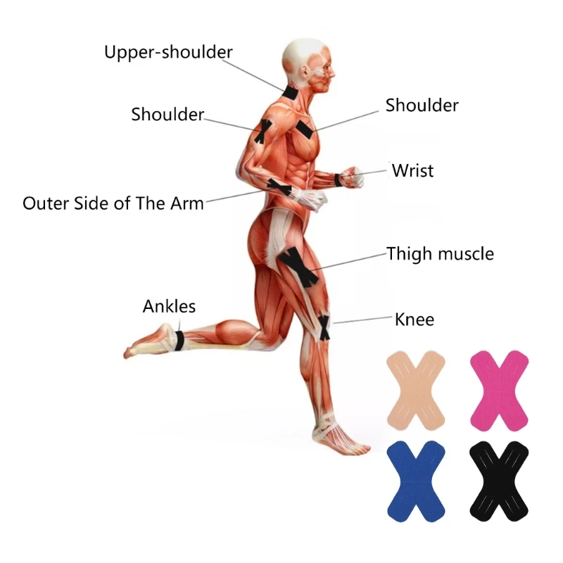 F1FD Cross Muscle Tape Эластичные поперечные ленты Напряженные мышечные для спортивных