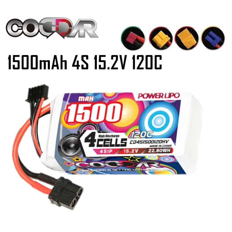 

Аккумулятор Lipo CODDAR 4S 15,2 в 1500 мАч LIHV 120C с XT60 EC5 XT30 XT90 T Deans для радиоуправляемого FPV самолета вертолета дрона квадрокоптера