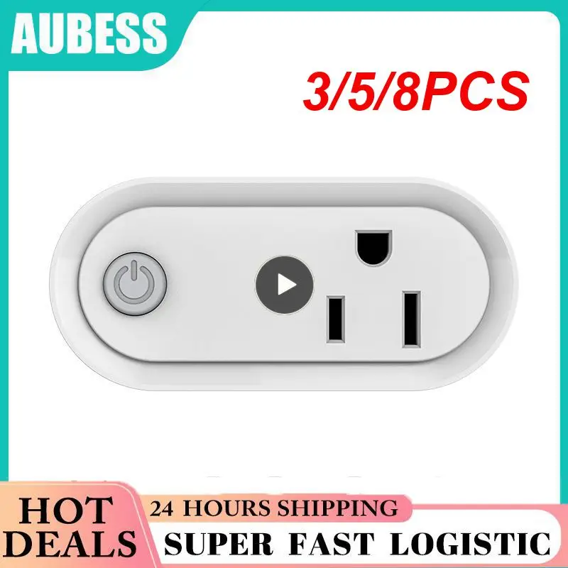 

3/5/8PCS Tuya With Power Monitor Function 15a Remote Control Socket Outlet Zigbee 3.0 Connection Gateway Multiple Plug Wireless