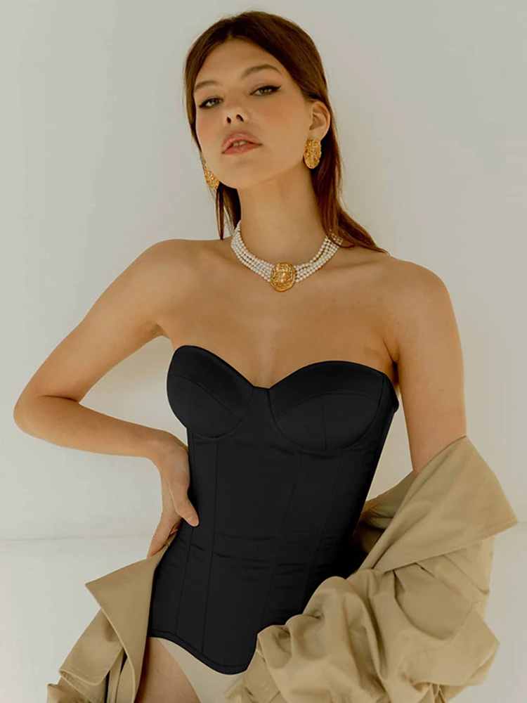 

SVOKOR Sexy Off Shoulder Corset Women Backless Tube Bustier Y2K Tank Tops Vintage Fashion Clothes Club Clothing Streetwear