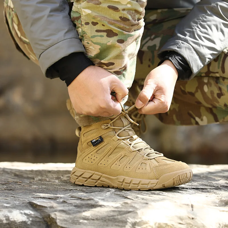 

Outdoor Desert Tactical Boots Mens Army Fans Field Training Combat Military Boots Lightweight Breathable Low Hiking Sports Shoes