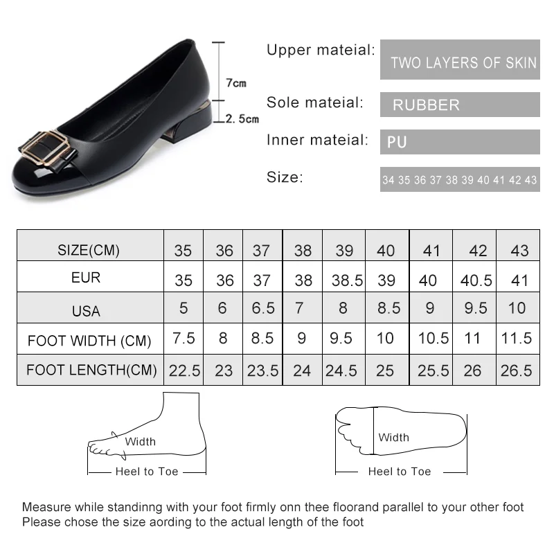 Dress Shoes Women's Real Leather 2023 Spring New Round Head Thick Heel Lady Shoes Fashion Large Size 34-43 Office Shoes Female