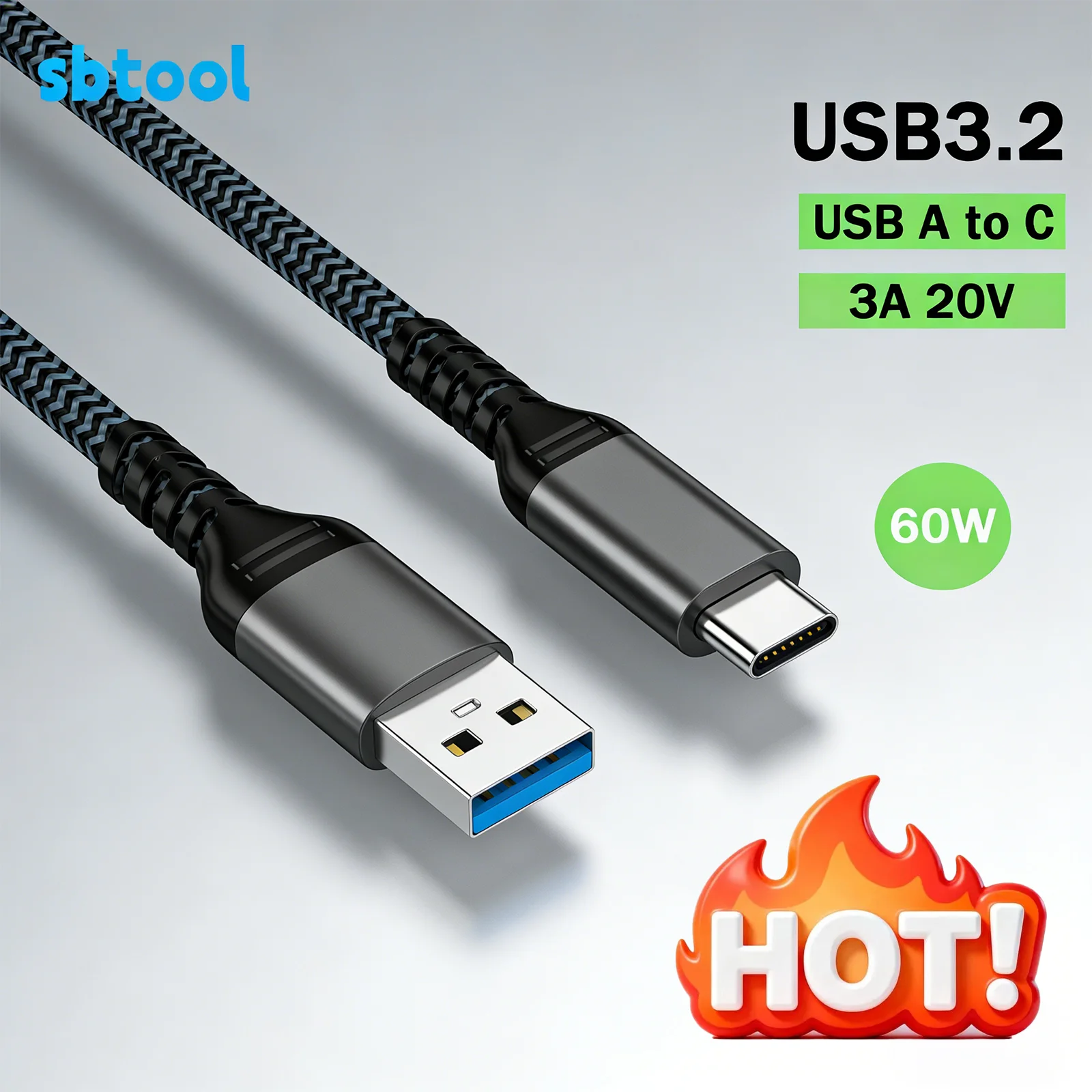 Фото Кабель USB 3.2 Gen2 Type-C, 10 Гбит/с, высокоскоростной, для передачи данных, для внешних жестких дисков, ноутбуков, Android Auto, автомобилей №1