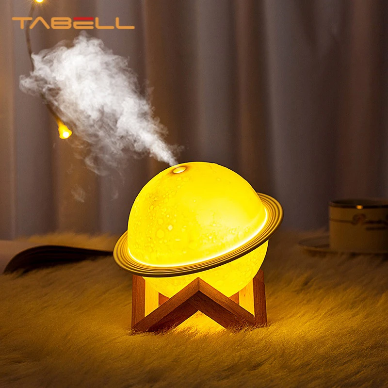 TABELL Planet Humidifier Night Light Aroma Oil Diffuser Portable Air Mist Maker Fogger Home 3D Moon Light Humidifier Diffuser