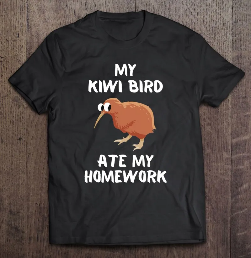 

Мужская футболка с надписью «My Kiwi Bird Ate My домашнее задание», Мужская футболка большого размера, Мужская футболка с коротким рукавом, футболк...