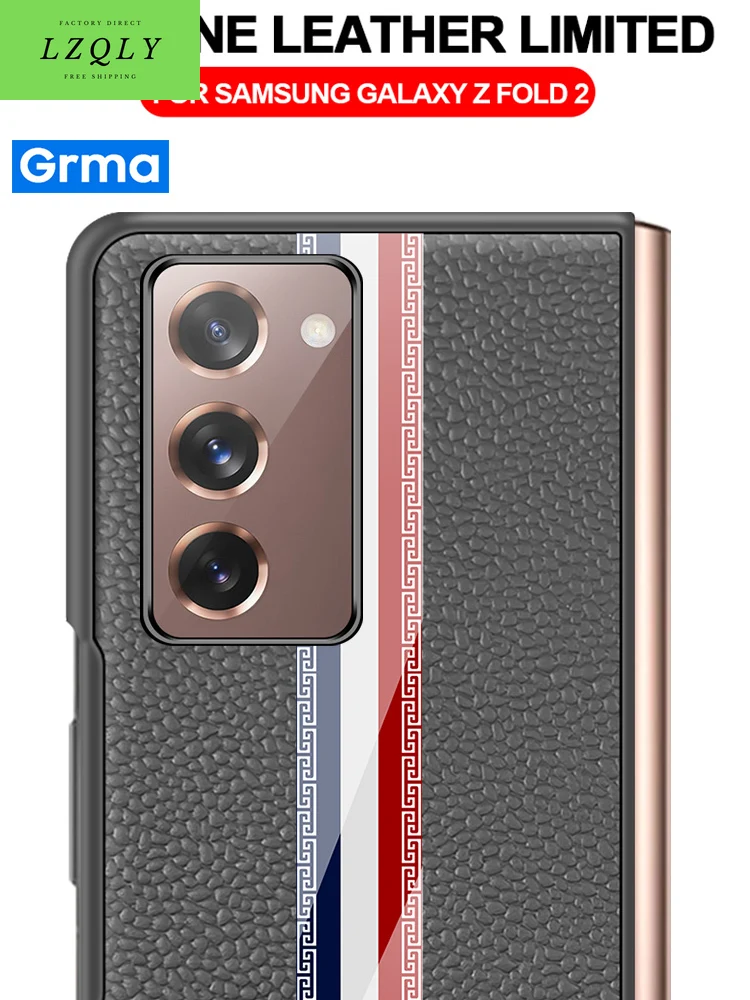 

Роскошный акриловый чехол Loong Guitton из натуральной кожи для Samsung Galaxy z Fold2 Fold 2 Folder 2 5g чехол для передней и задней панели