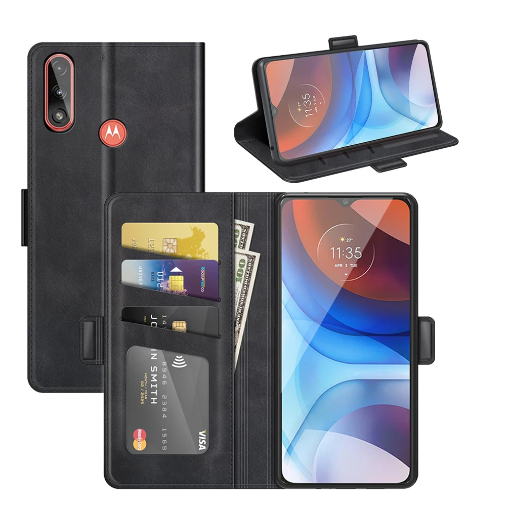 Кожаный чехол-кошелек для MOTO E7 Power телефон винтажный магнит