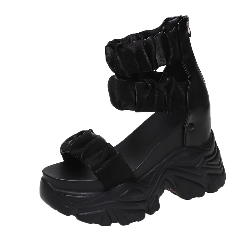 Summer Sandals 10CM Wedge Heels Sneakers New 2022 Women Beach Flip Flop High Platform Casual Sandals Breathable Walking Slippers