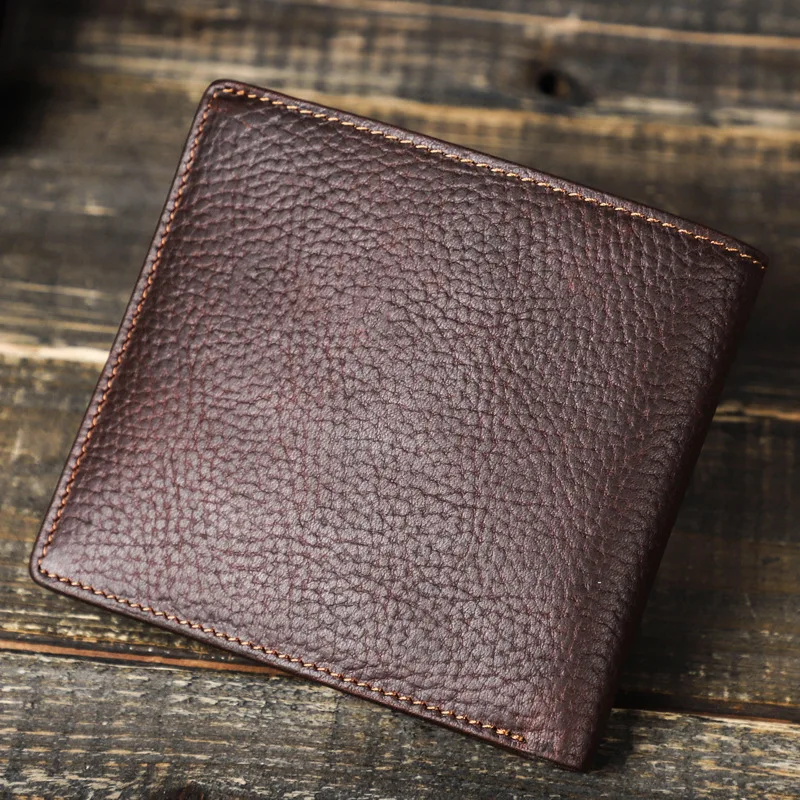Crazy Horse Genuine Leather Wallet Vertical Ultra-Thin Card Holder Business Card Bag short Wallet