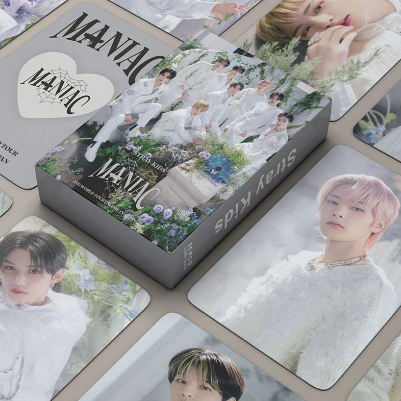 

55Pcs/Set Kpop Stray Kids Photocards Stars Lomo Card MANIAC Album HD Print Double Side Cute Fans Gift Photocards Lomo Cards