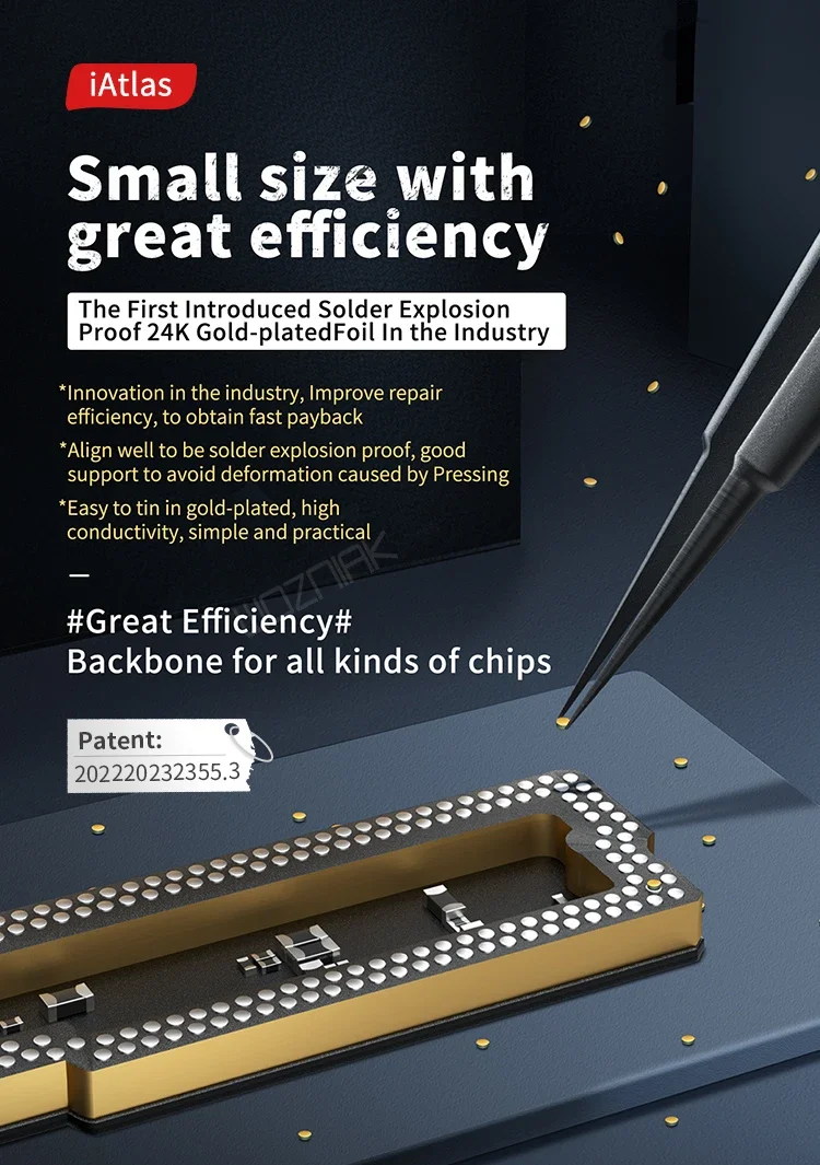 Qianli iAtlas 24k Взрывозащищенная позолоченная искусственная ремонт Shim для