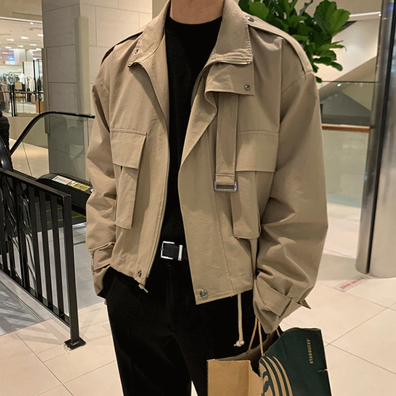 

Tooling Retro 2023 Men's Korean Jacket Two-piece Fake Autumn Trendy Spring Style And Jacket Japanese Coat Handsome Casual