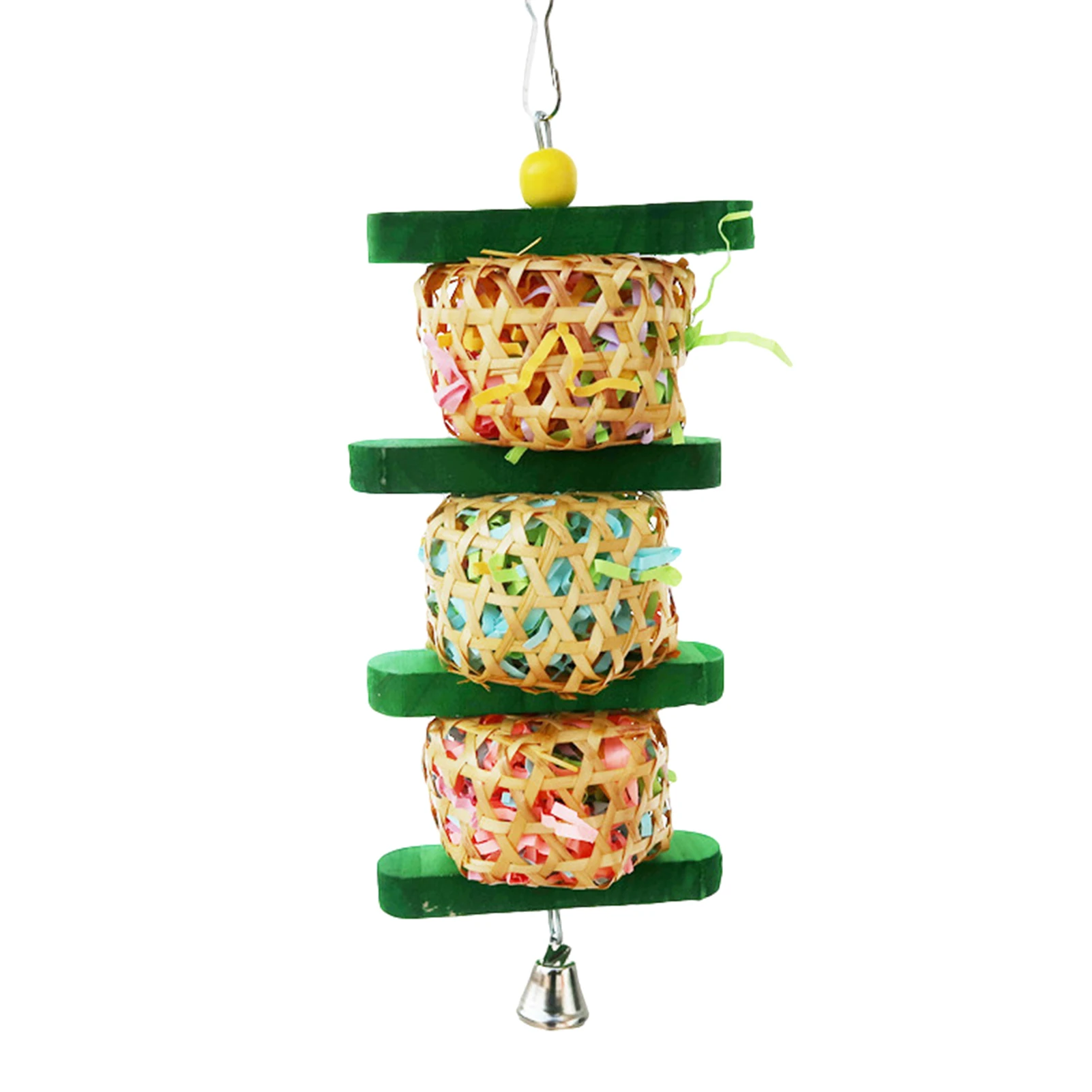 

Bird Toys For Parrots Bird Beak Grinding Stone With Bell Hangings Bell Bird Cage Chewing Toys Suitable For Small Parakeets